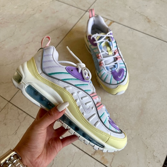 Nike Air Max 97 Pastel Colour Block Sneaker US 7 Wore Once Super Unique - Picture 6 of 9
